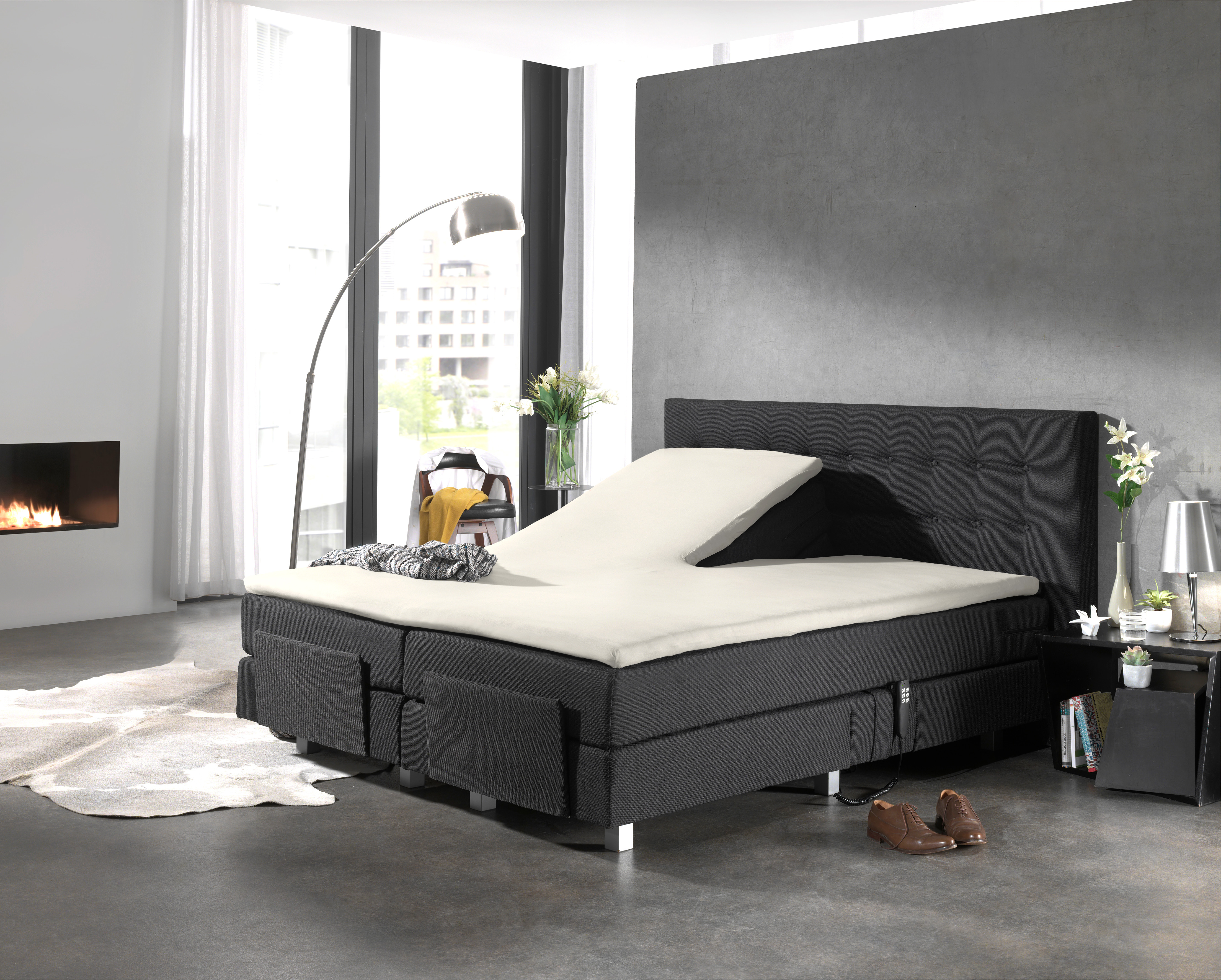 Splittopper Katoen Hoeslaken Creme 160 x 220