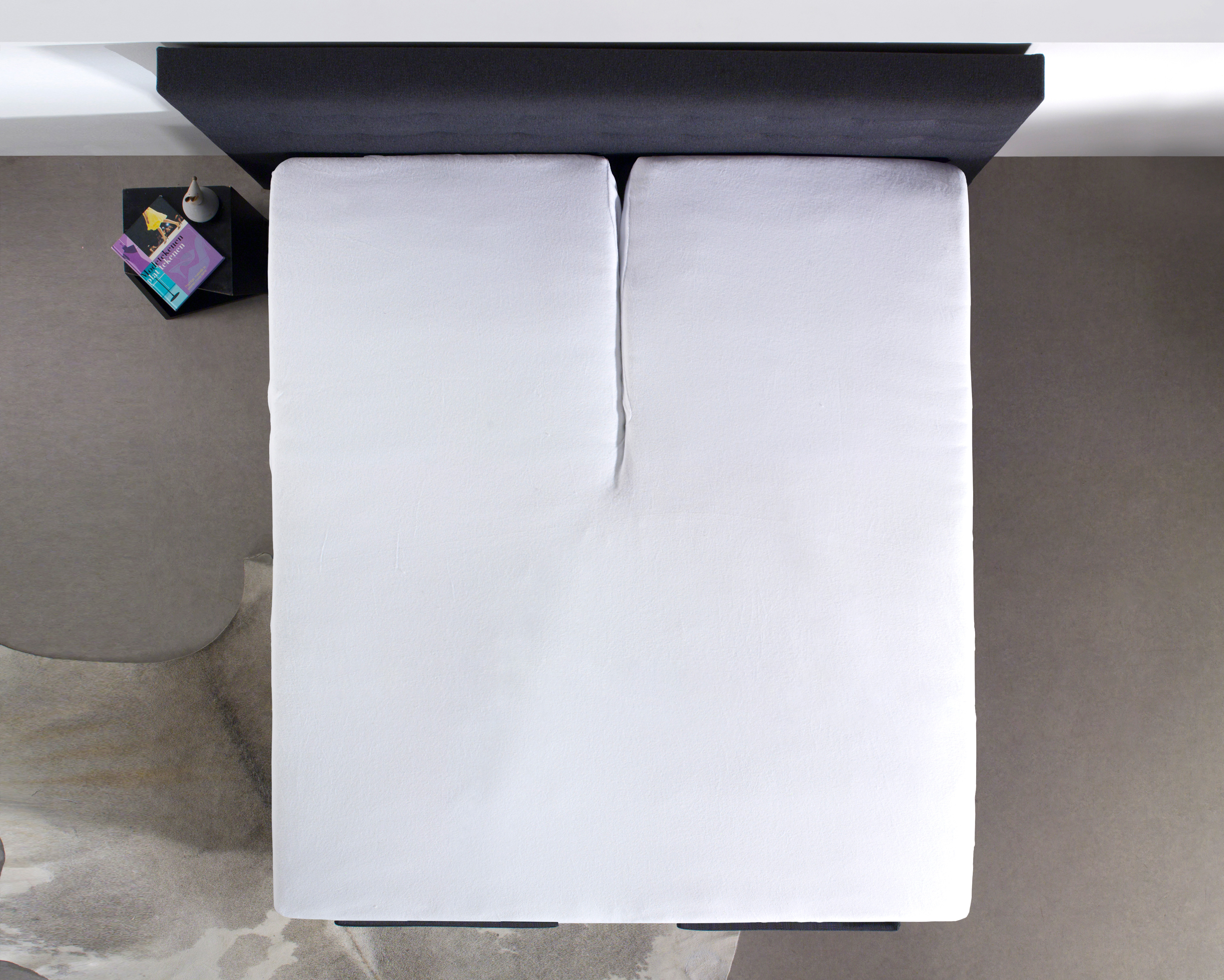 Splittopper Katoen Hoeslaken Wit 180 x 200