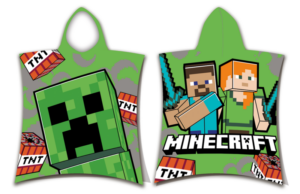 Minecraft poncho groen 50x115cm - Multicolor - 50 x 115 cm - 100% Polyester