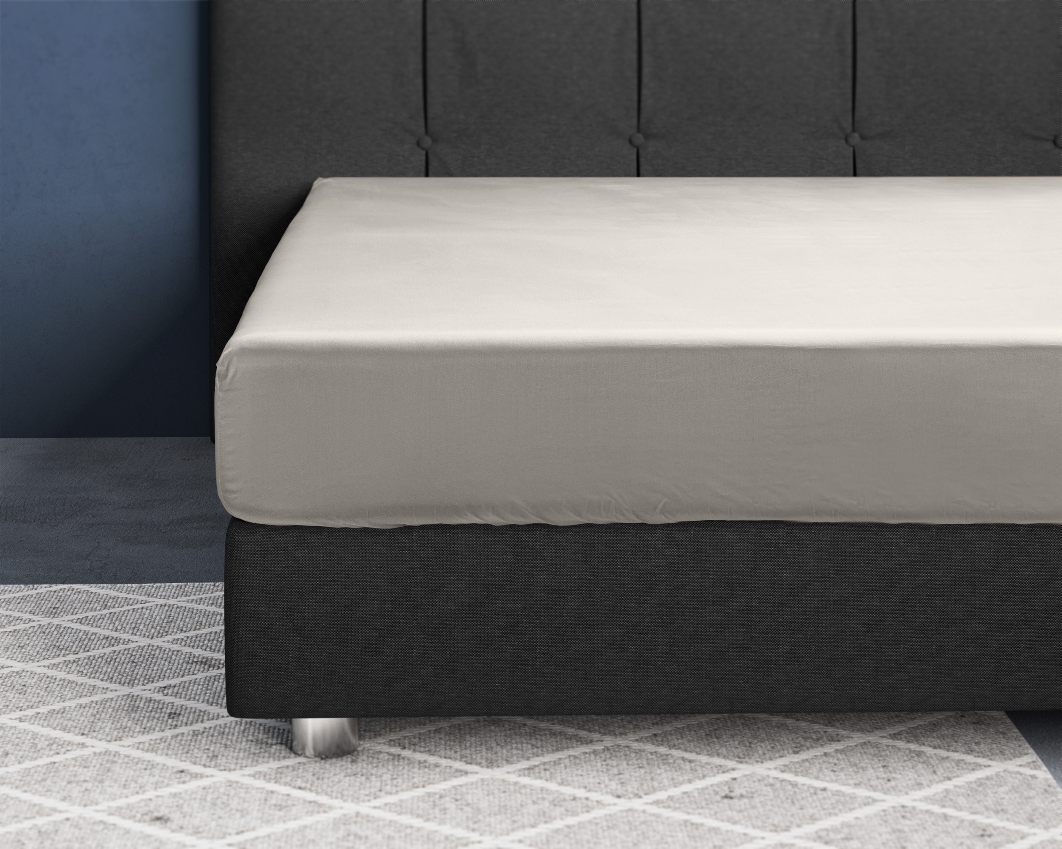 Satijnen Hoeslaken Creme 80 x 200