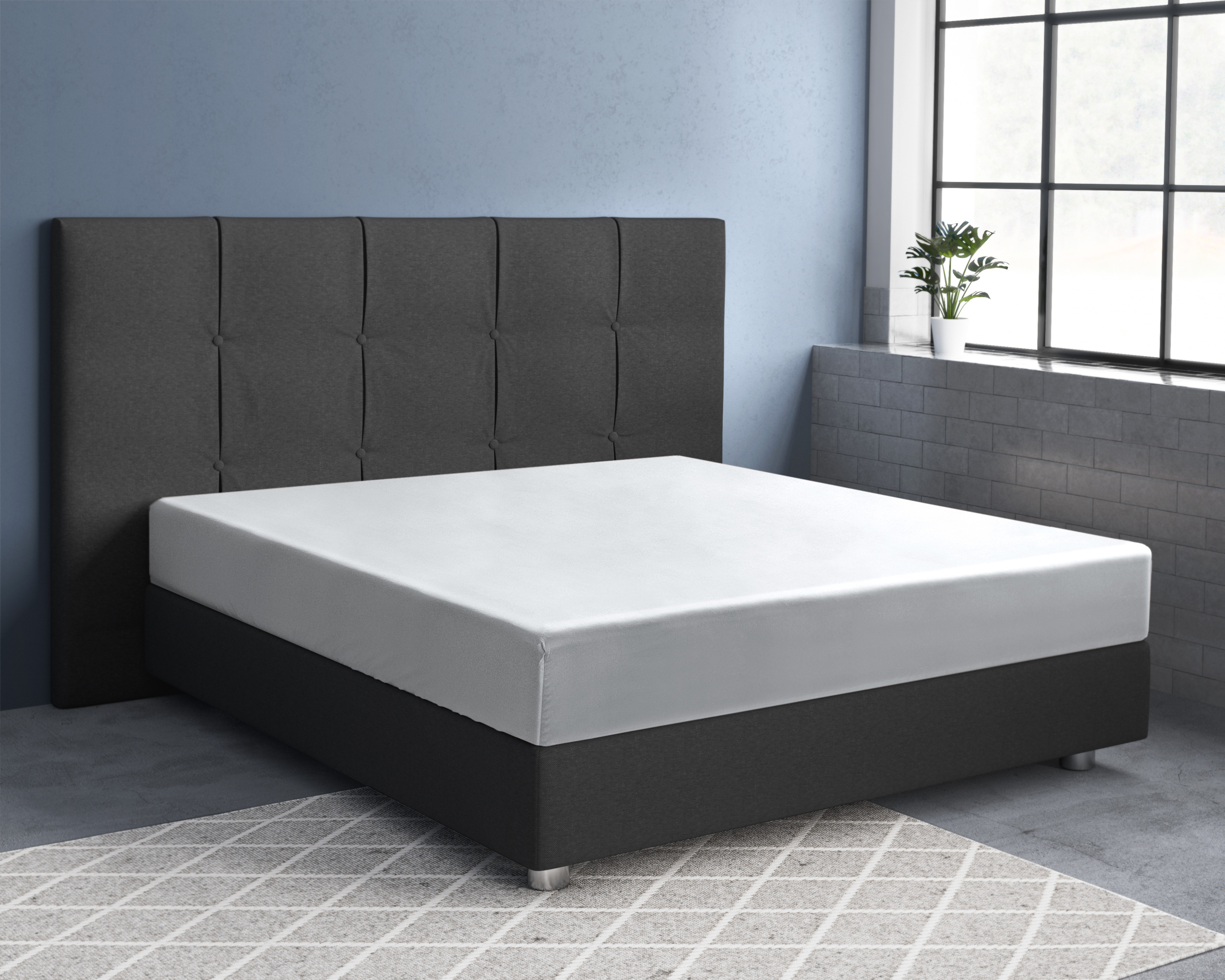 Satijnen Hoeslaken Wit 180 x 220