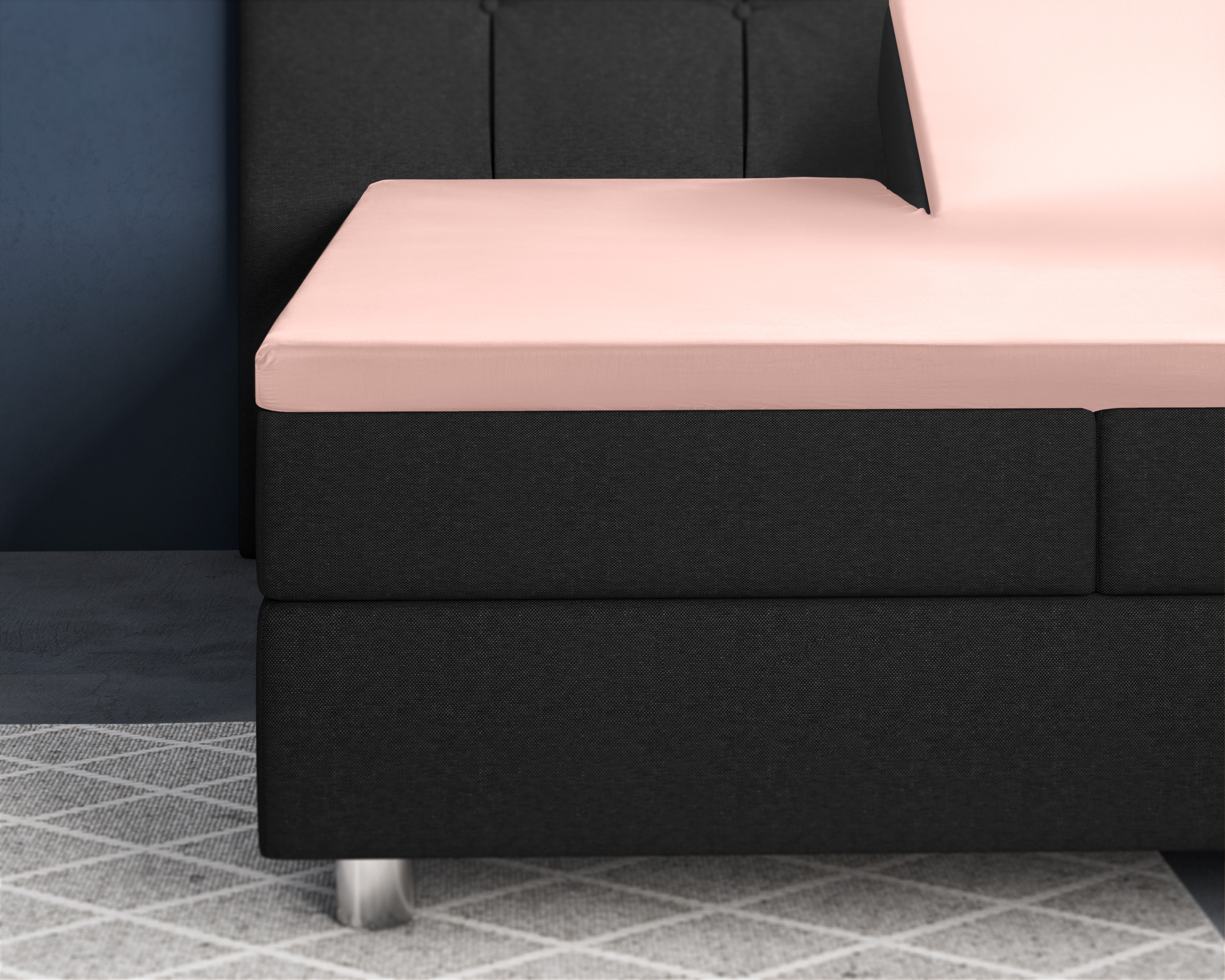 Splittopper Satijn Hoeslaken Roze 180 x 200