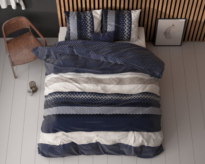 Polyester / Katoen bedframe van Sleeptime in 140 x 220 cm - Navy