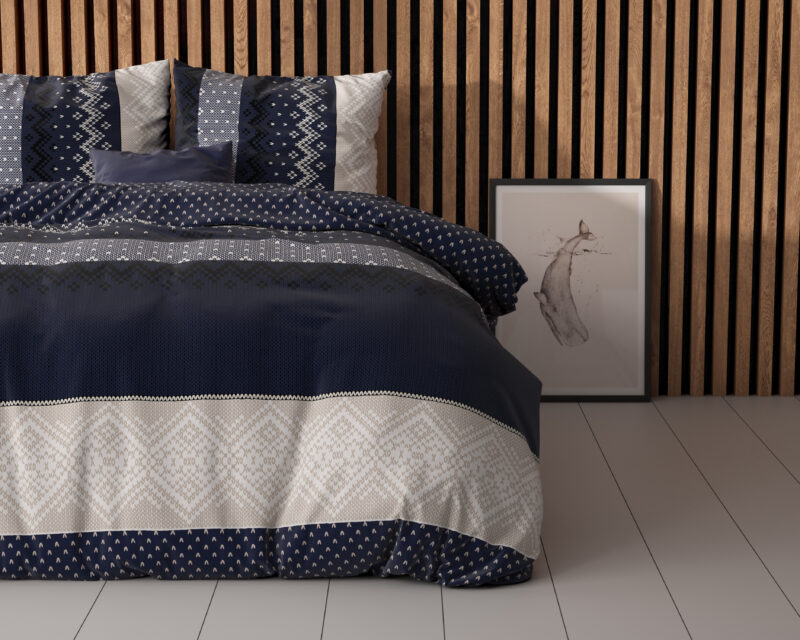 Bed 140 x 220 cm van Sleeptime, Navy - kussensloop 60 x 70 cm