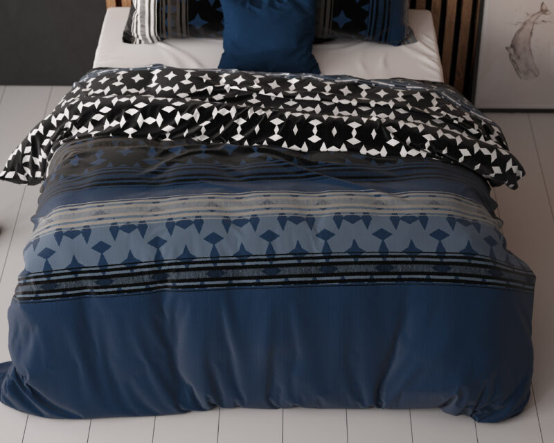 Scanda Navy - Sleeptime bed 240 x 220 cm van Polyester / Katoen