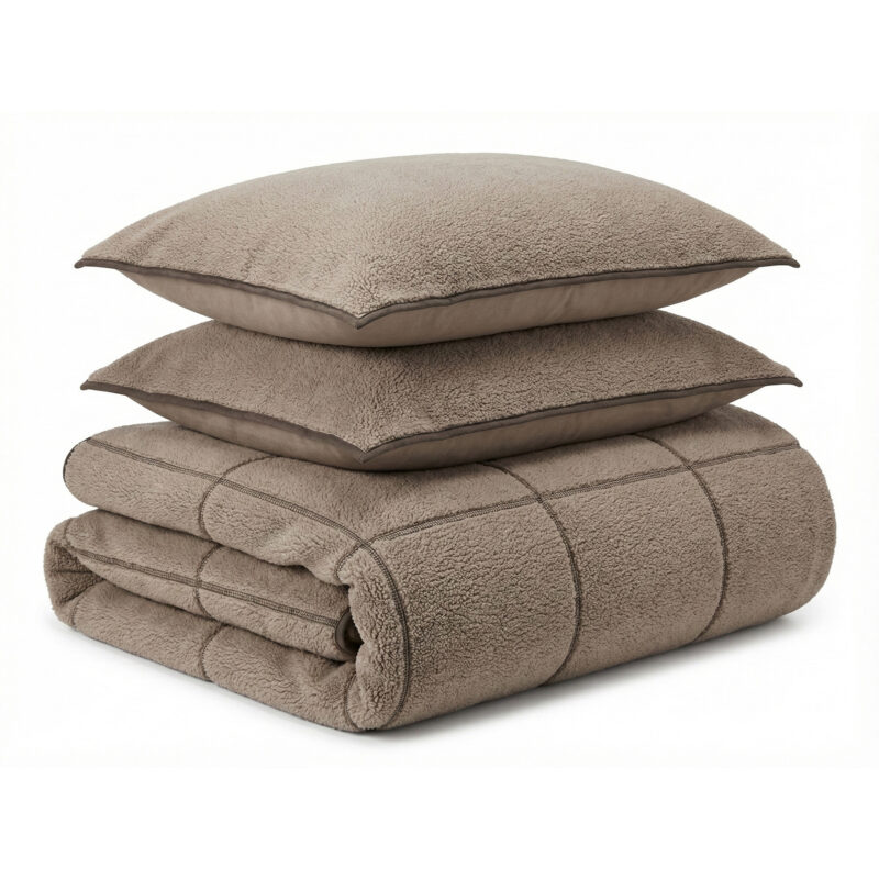 Teddy Trim Taupe 140 x 200/220 Sleeptime