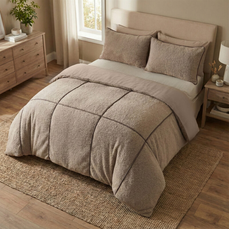 Sleeptime Teddy Trim Taupe 140 x 220