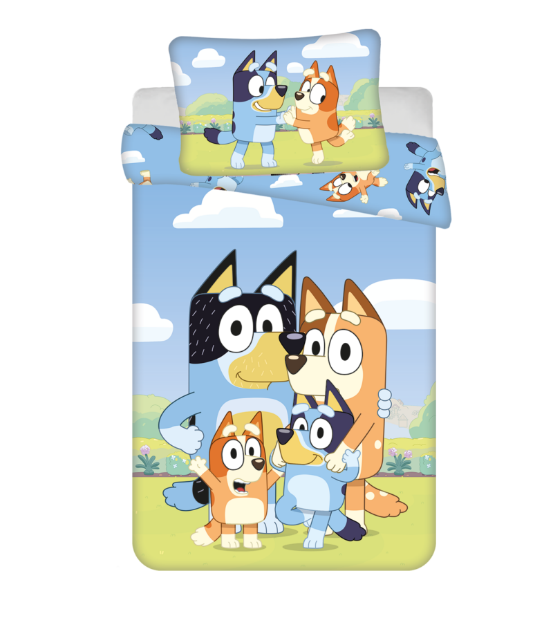 Bluey dekbedovertrek Family - Multicolor - 100 x 135 cm - 100% katoen