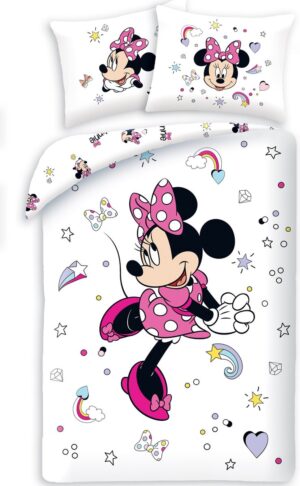 Disney Minnie Mouse dekbedovertrek Beautiful - Wit - 140 x 200 cm - 100% katoen