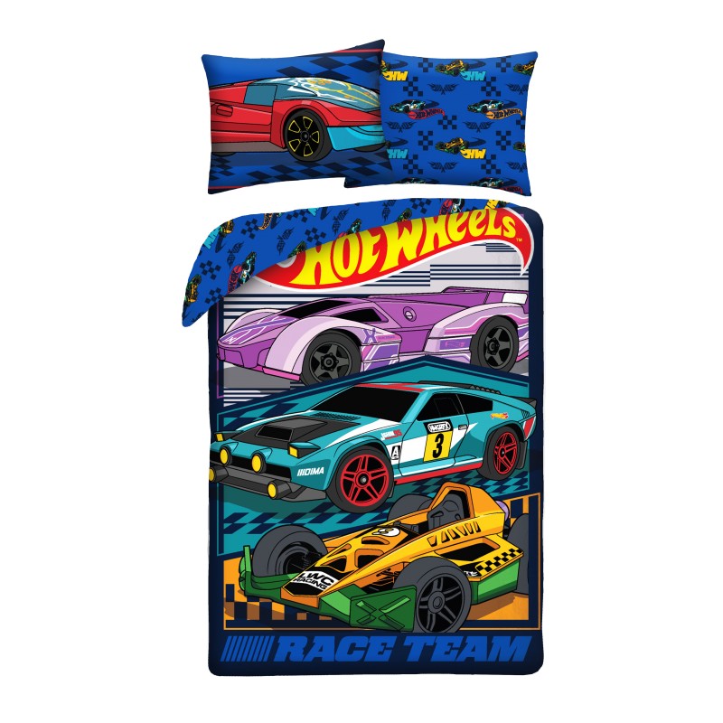 Hot Wheels dekbedovertrek polyester 140 x 200 cm - Multicolor - 140 x 200 cm - Polyester