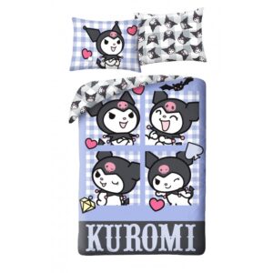 Hello Kitty dekbedovertrek blocks 140 X 200 cm - Paars - 140 x 200 cm - Polyester
