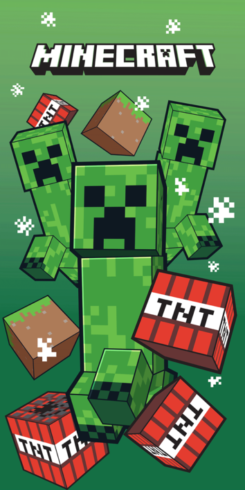 Minecraft strandlaken Creeper 70 x 140 cm - 70 x 140 cm - 100% Polyester