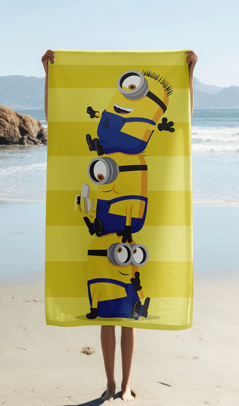 100% katoen handdoek 70 x 140 cm katoen pre order van Minions in 70 x 140 cm