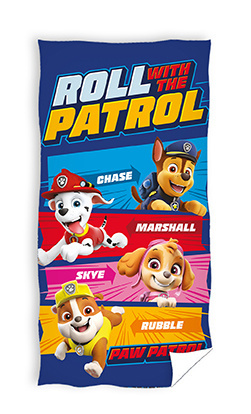 Paw Patrol strandlaken Roll with the Patrol 70 X 140 cm - Blauw - 70 x 140 cm - 100% katoen