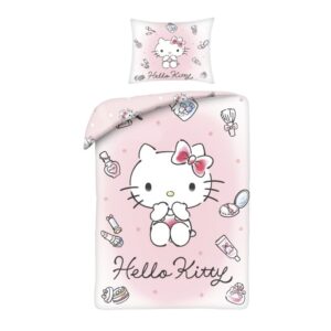 Hello Kitty dekbedovertrek 140x200 cm - Roze - 140 x 200 cm - Polyester - kussensloop 70 x 90 cm