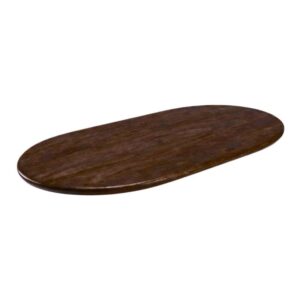 Label51 eetkamertafel Tafelblad Halve Cirkel - Espresso - Mangohout - foto 1