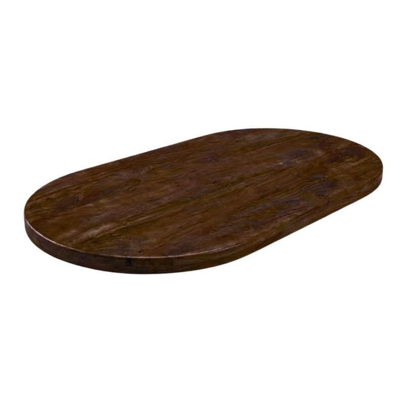 LABEL51 Eetkamertafel Tafelblad Halve Cirkel - Espresso - Mangohout - 220 cm - Halve Cirkel