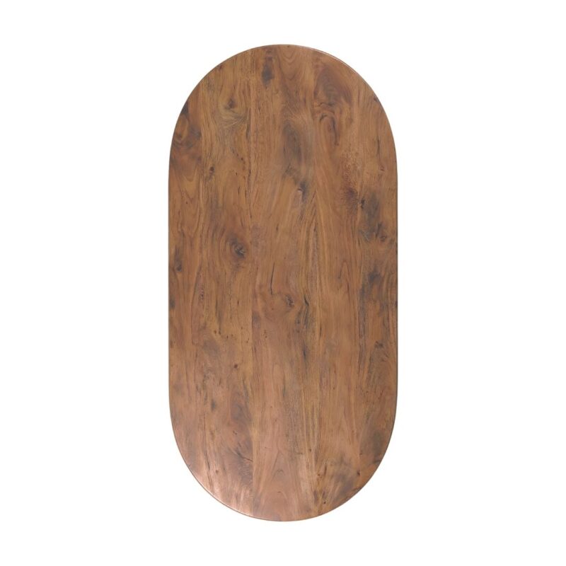 Eetkamertafel Nature Smooth - Tafelblad Halve Cirkel eettafel van Label51, vooraanzicht (2)