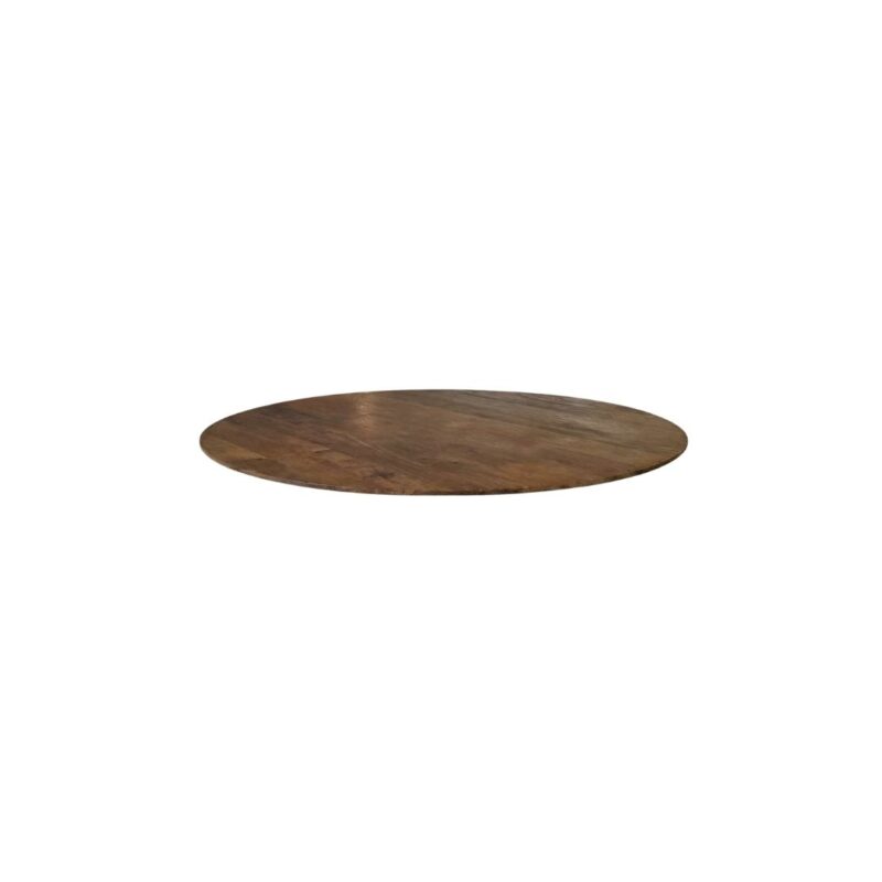 LABEL51 Eetkamertafel Tafelblad Sloppy Edge - Espresso - Mangohout - 110 cm - Rond Sloppy
