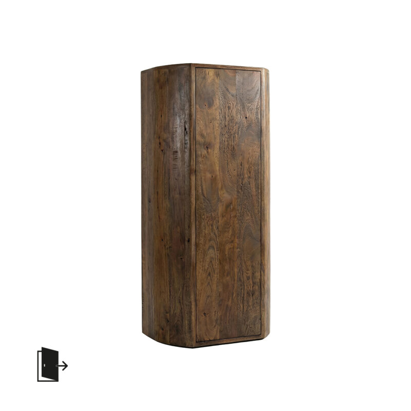LABEL51 Bergkast Saya - Espresso - Mangohout - 140 cm - Rechts
