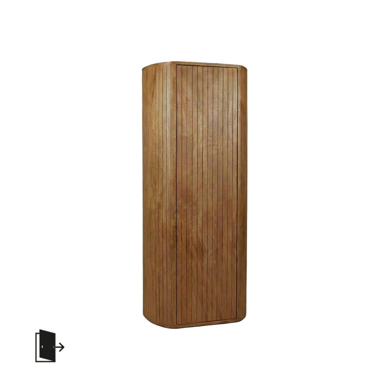 LABEL51 Bergkast Miya - Natural - Mangohout - 140 cm - Rechts
