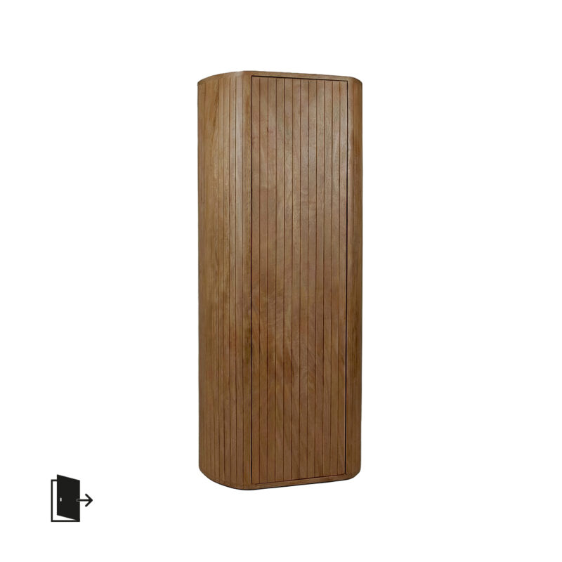 LABEL51 Bergkast Miya - Natural - Mangohout - 160 cm - Rechts