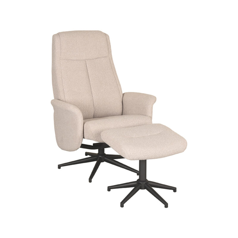 LABEL51 Fauteuil Bergen - Coral - Boucle - Incl. Hocker