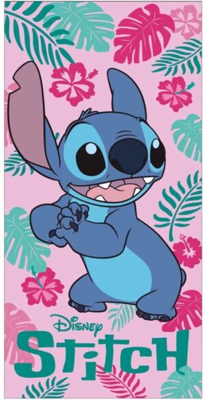Lilo en Stitch strandlaken roze 70 x 140 cm Polyester - Multicolor - 70 x 140 cm - 100% Polyester