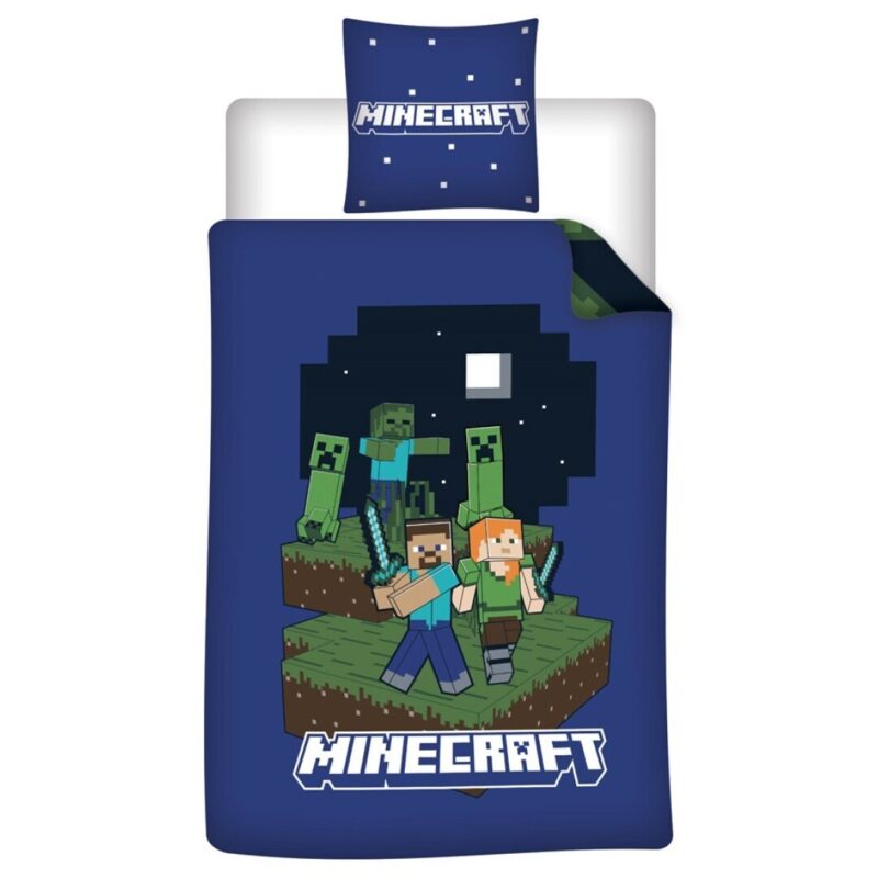 Minecraft Dekbedovertrek night blue - 140 x 200 cm - 65 x 65 cm - Polyesten