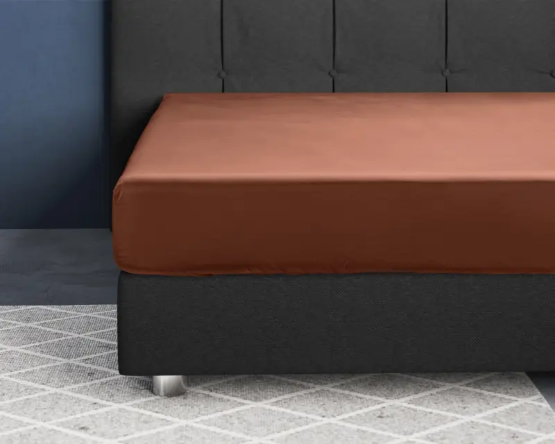 Bruin 90 x 220 cm laken van Primaviera Deluxe, 90 x 220 cm