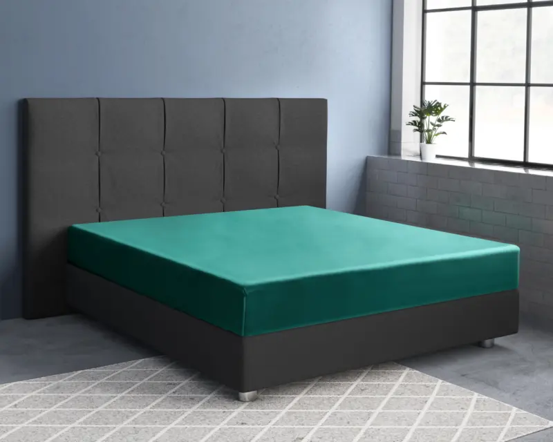 Primaviera Deluxe hoeslaken Donker Groen 90 x 220 cm - Donker Groen - 90 x 220 cm - 100% katoen/satijn