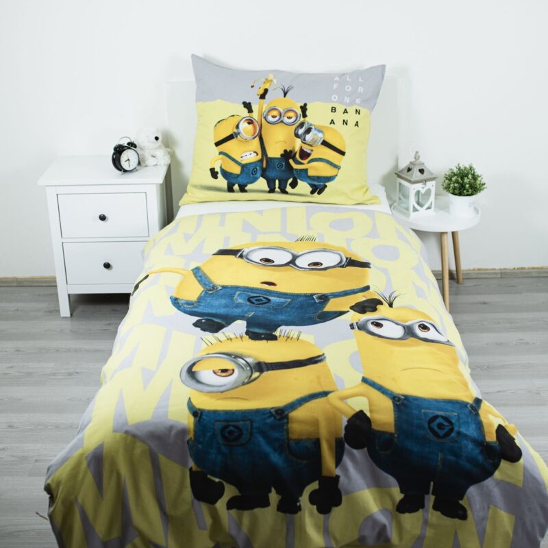140 x 200 cm overtrek van Minions, 140 x 200 cm, kussensloop 70 x 90 cm