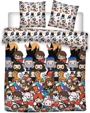 Harry Potter dekbedovertrek 200 x 200 cm - Multicolor - 200 x 200 cm - 100% Polyester - kussensloop 63 x 63 cm