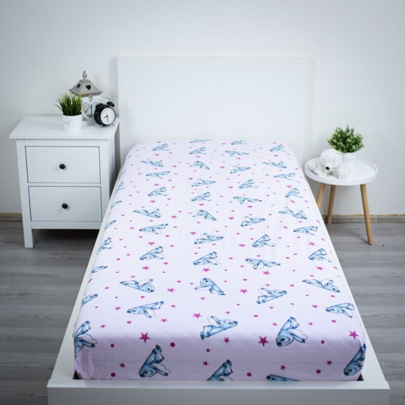 Stars en dots Roze 90 x 200 cm laken van Lilo en Stitch, 90 x 200 cm