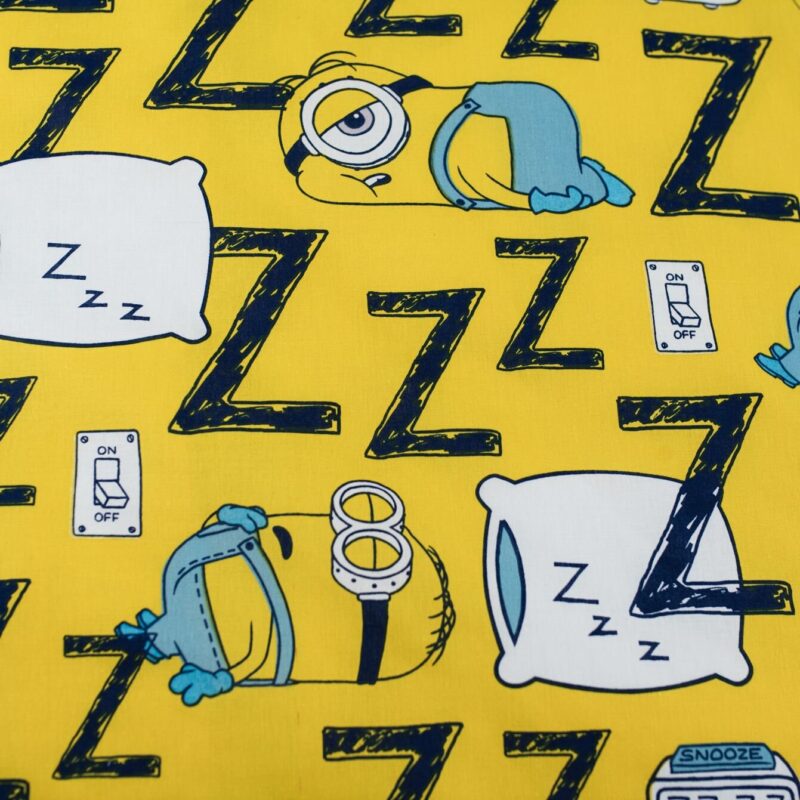 Minions dekbedovertrek 140 x 200 cm van 100% katoen, Lazy club 140 x 200 cm