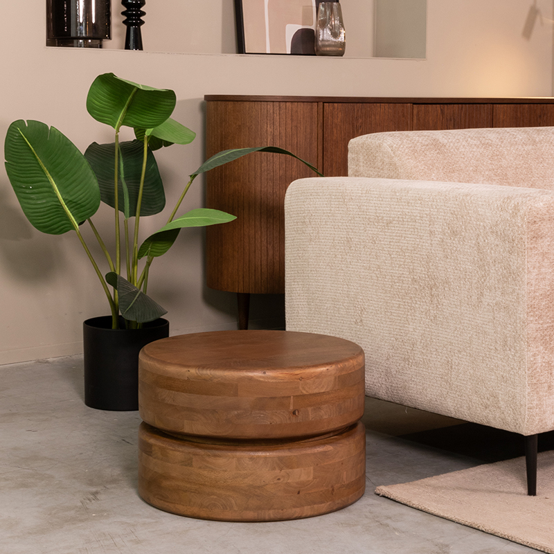 LABEL51 Salontafel Milly - Nature Smooth - Mangohout - 50 cm