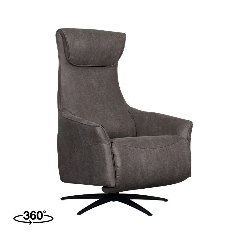 LABEL51 Fauteuil Lund - Antraciet - Kunstleder - 2-Motorig - Met Massagefunctie