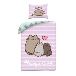 Pusheen dekbedovertrek Family Cats 140 x 200 cm polyester - Paars - 140 x 200 cm - Polyester