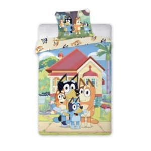 Bluey dekbedovertrek family home 140 x 200 cm - Multicolor - 140 x 200 cm - 100% katoen