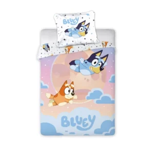 Bluey dekbedovertrek flying 140 x 200 cm - Multicolor - 140 x 200 cm - 100% katoen