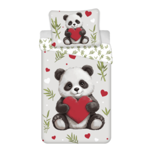 Animal Pictures dekbedovertrek Panda 140 x 200 cm 70 x 90 cm - Wit - 140 x 200 cm - 100% katoen - kussensloop 70 x 90 cm