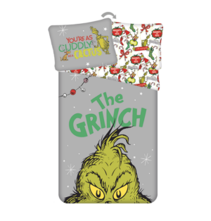 Grinch dekbedovertrek 140 x 200 cm - 140 x 200 cm - 100% katoen - kussensloop 70 x 90 cm