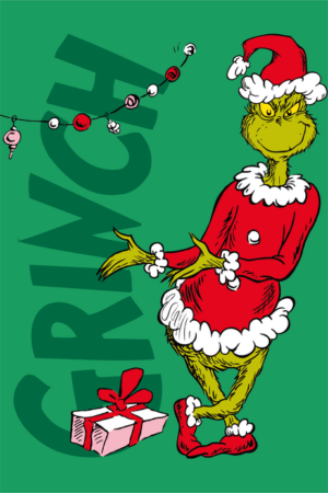 Grinch fleece deken present 100 x 150 cm - Multicolor - 100 x 150 cm - Polyester