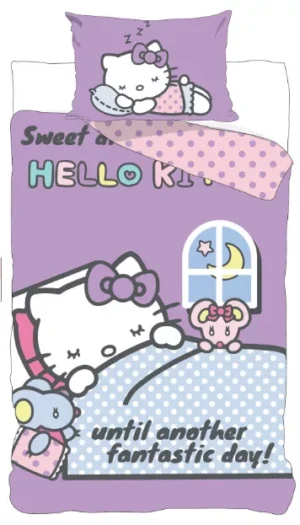 Hello Kitty dekbedovertrek 140 X 200 cm - Paars - 140 x 200 cm - 100% katoen