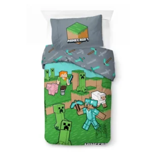 Minecraft dekbedovertrek animals and mobs - Multicolor - 140 x 200 cm - 100% katoen