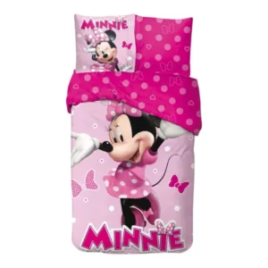 Disney Minnie Mouse dekbedovertrek Pink - Roze - 140 x 200 cm - 100% katoen