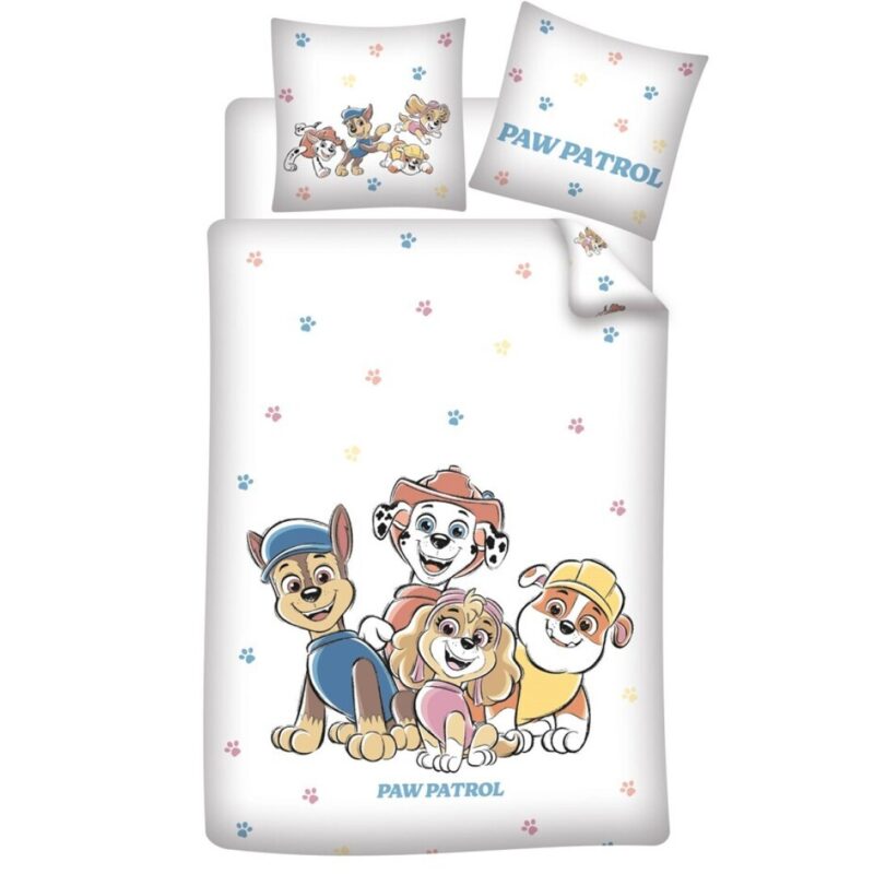Paw Patrol dekbedovertrek - Wit - 100 x 140 cm - 100% katoen