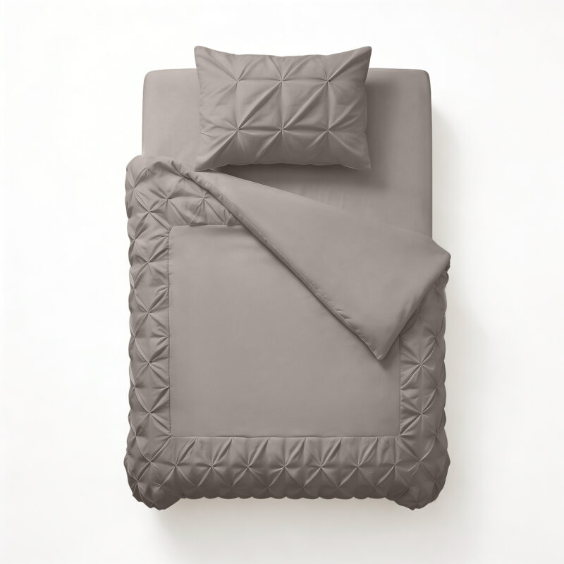Sleeptime Border Pintuck Taupe/Grijs 140 x 200/220 cm