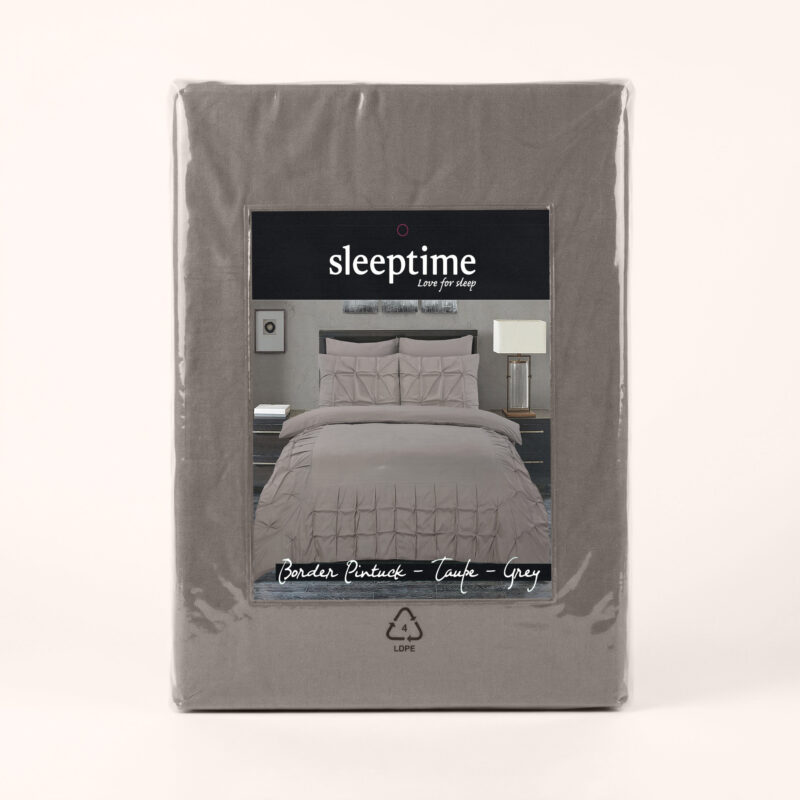 Sleeptime Border Pintuck Taupe/Grijs 240 x 220