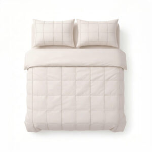 Sleeptime Check Pintuck Beige 200 x 200/220